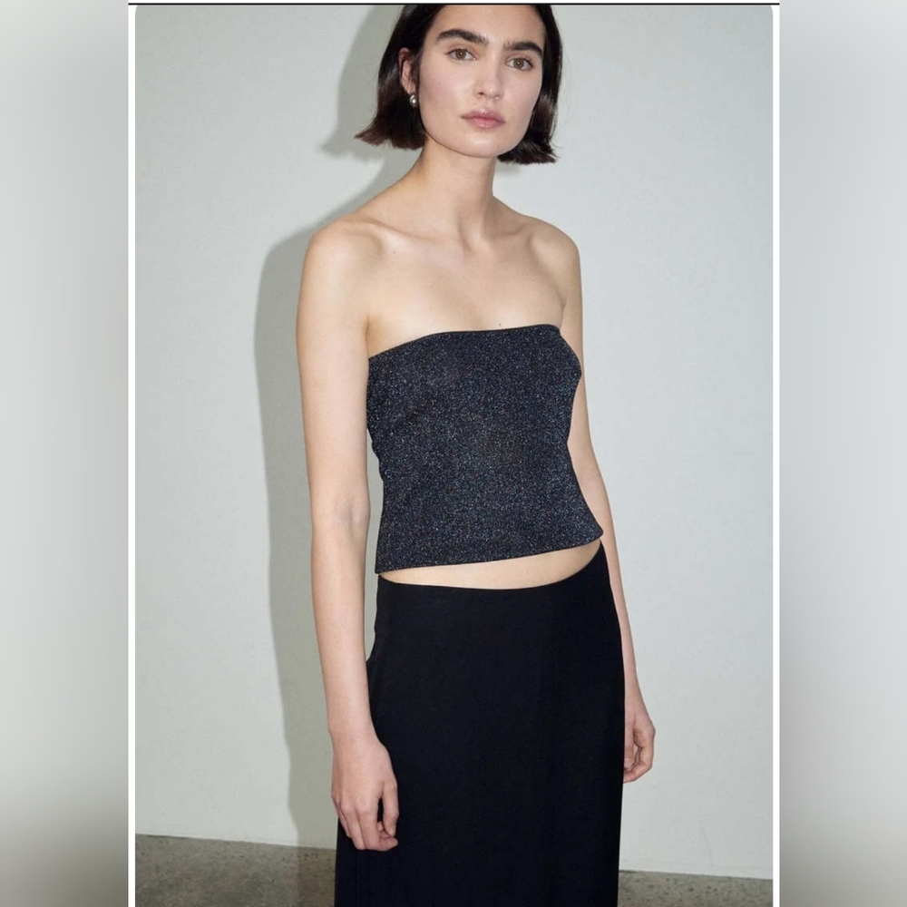 St.agni 90s strapless knit top
